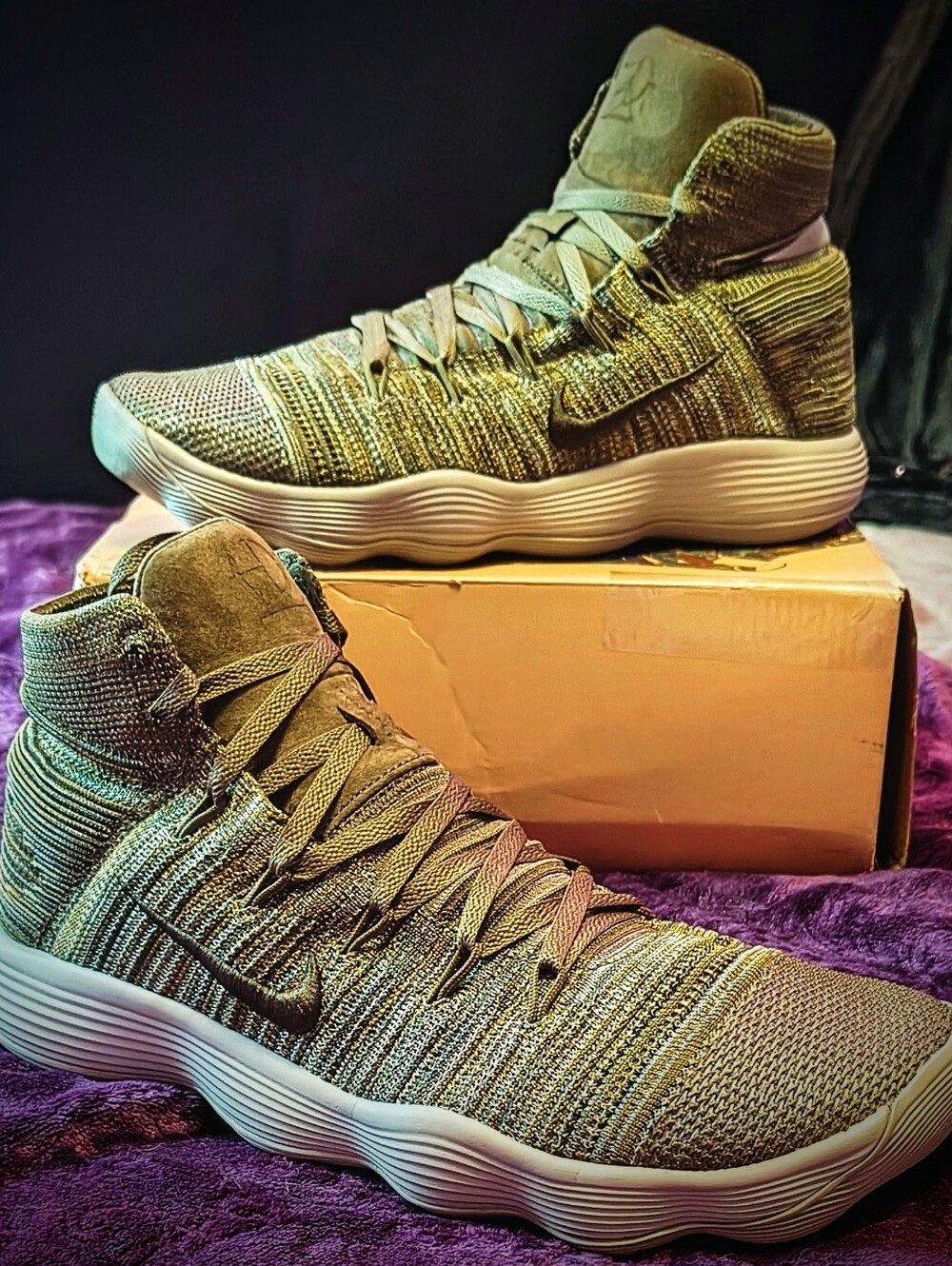 NWOB  (NikeLab 2017 "React Hyperdunks" Flyknit in the "Cargo Khaki" colorway....